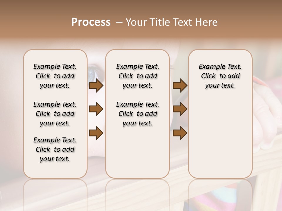 Little Baby Standing In Crib Bitting On Rail PowerPoint Template