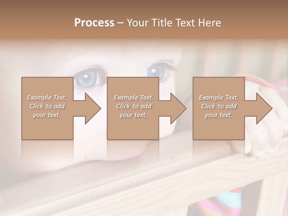 Little Baby Standing In Crib Bitting On Rail PowerPoint Template