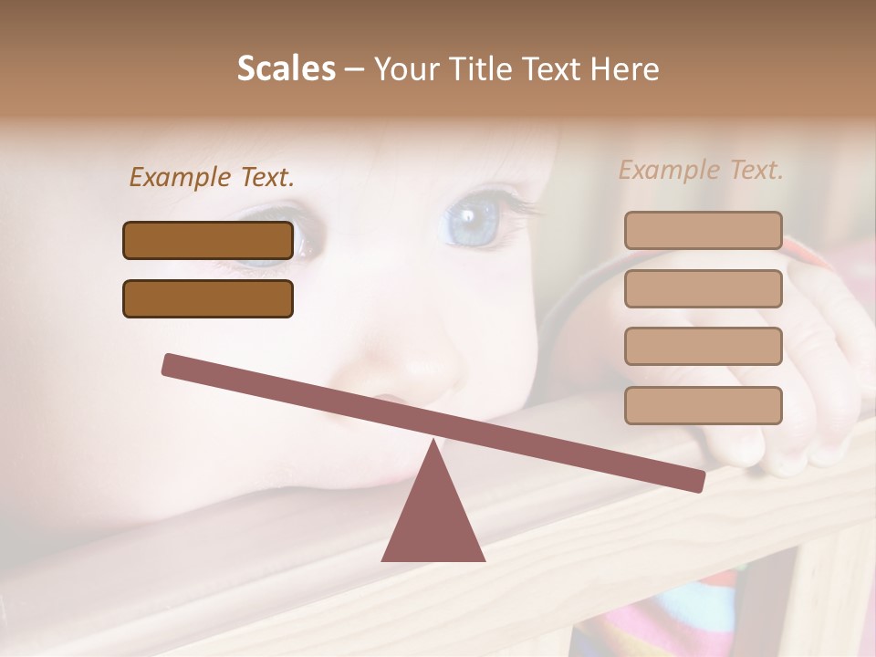 Little Baby Standing In Crib Bitting On Rail PowerPoint Template