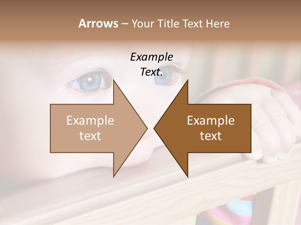 Little Baby Standing In Crib Bitting On Rail PowerPoint Template