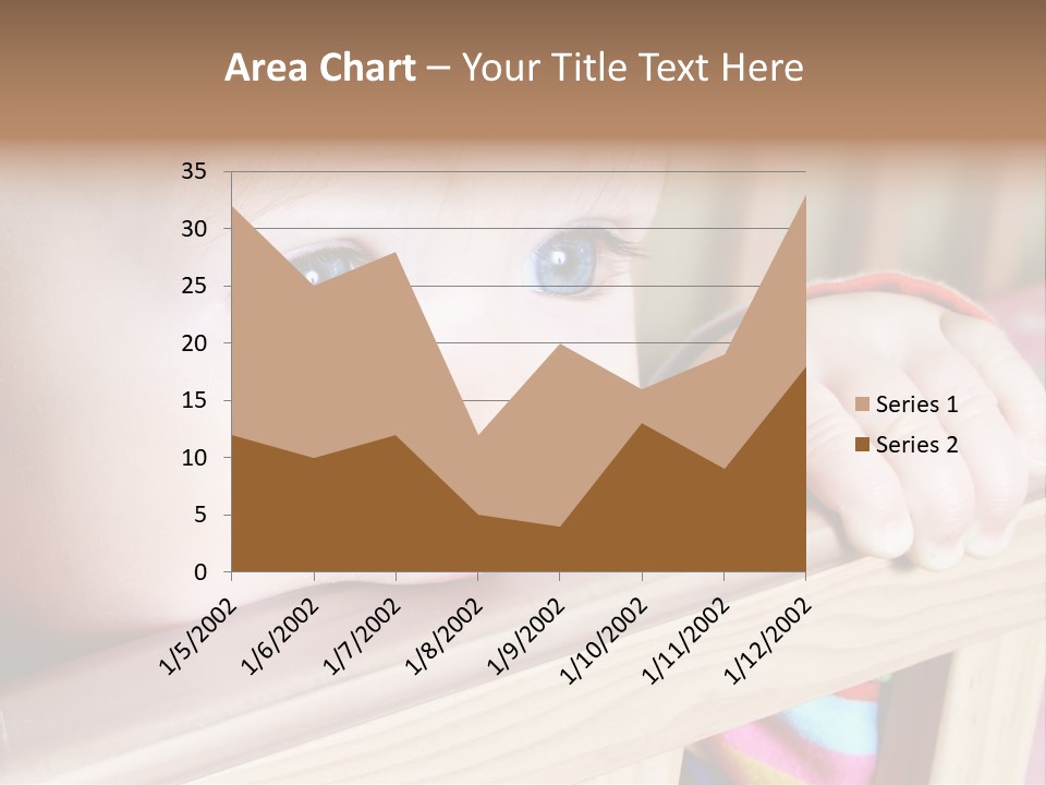 Little Baby Standing In Crib Bitting On Rail PowerPoint Template