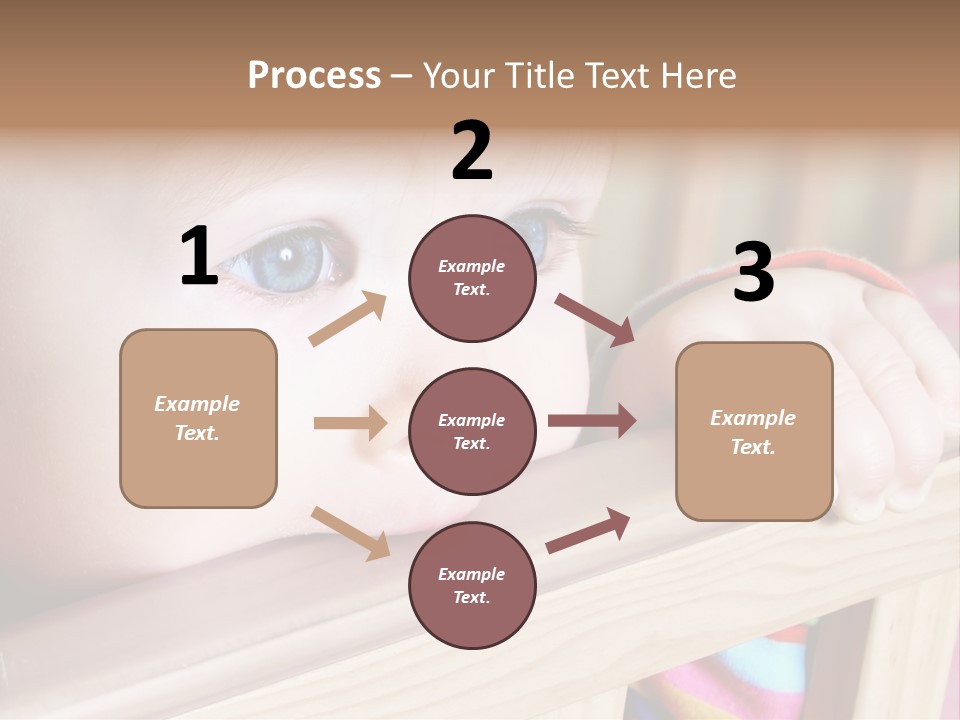 Little Baby Standing In Crib Bitting On Rail PowerPoint Template