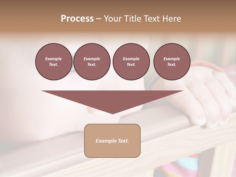 Little Baby Standing In Crib Bitting On Rail PowerPoint Template