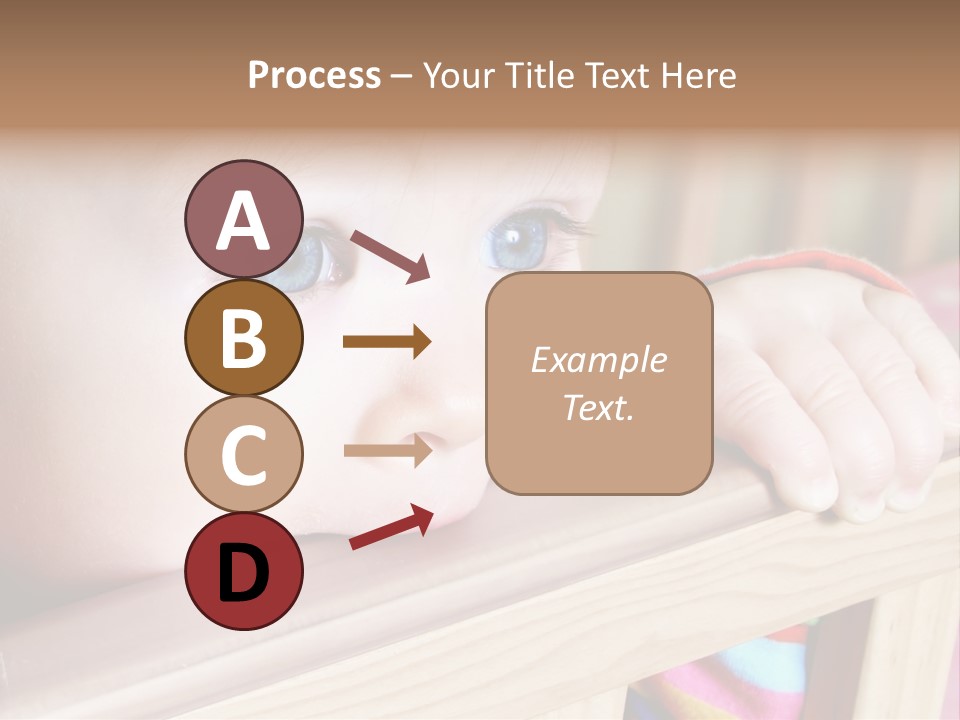 Little Baby Standing In Crib Bitting On Rail PowerPoint Template