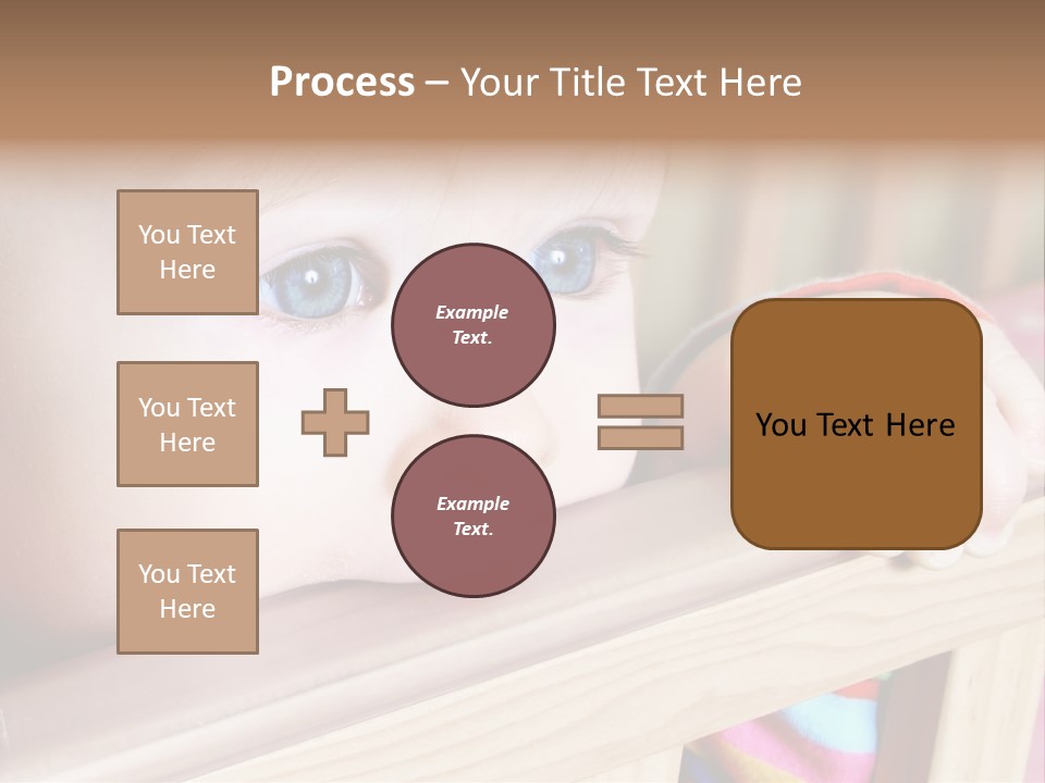 Little Baby Standing In Crib Bitting On Rail PowerPoint Template