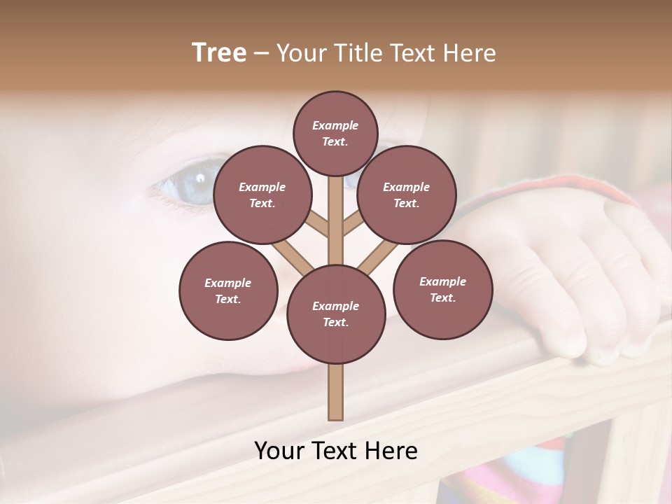 Little Baby Standing In Crib Bitting On Rail PowerPoint Template