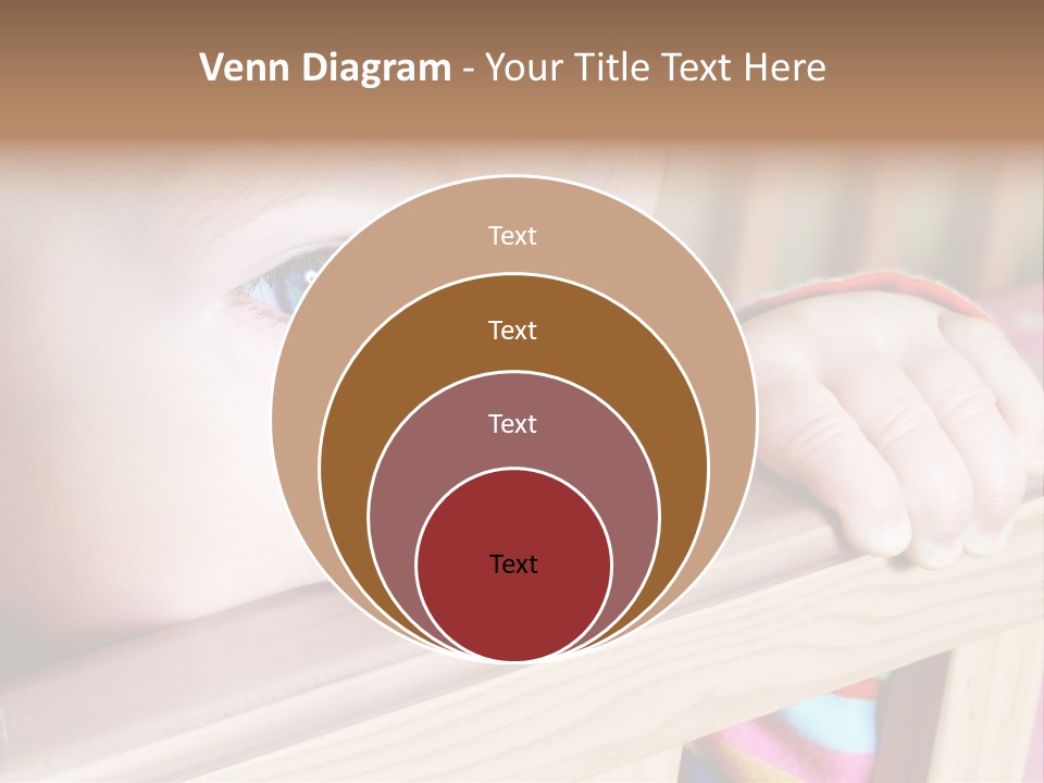 Little Baby Standing In Crib Bitting On Rail PowerPoint Template