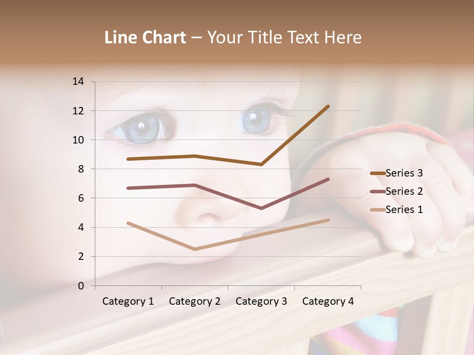 Little Baby Standing In Crib Bitting On Rail PowerPoint Template