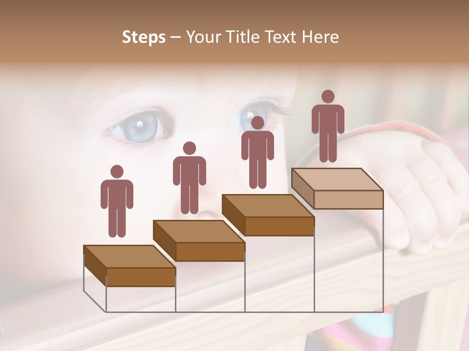 Little Baby Standing In Crib Bitting On Rail PowerPoint Template