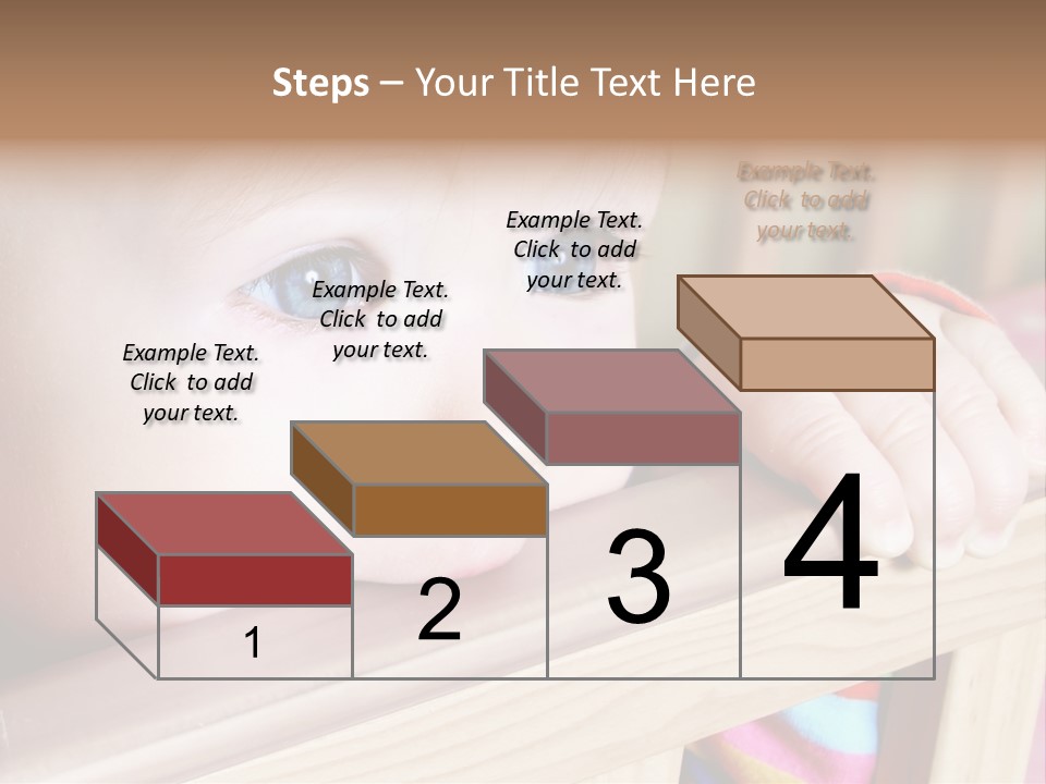 Little Baby Standing In Crib Bitting On Rail PowerPoint Template