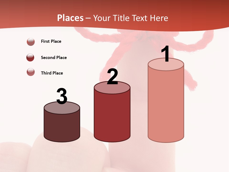 A Person Holding A Finger With A Red Bow On It PowerPoint Template