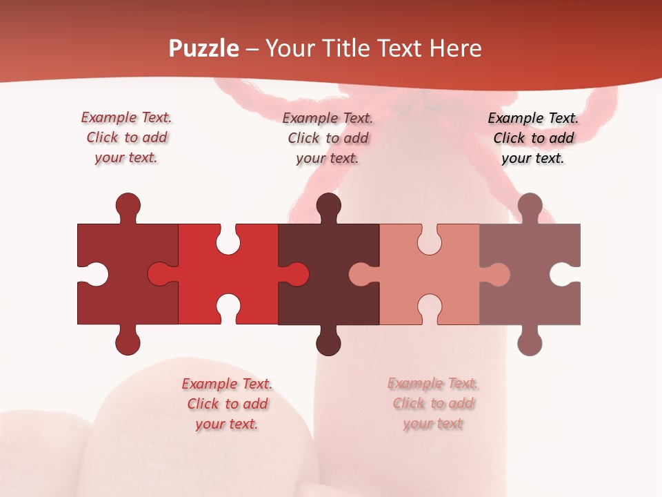 A Person Holding A Finger With A Red Bow On It PowerPoint Template