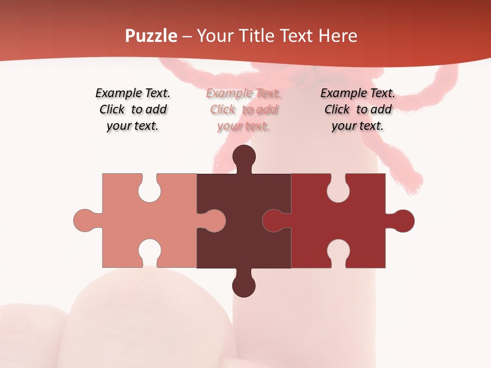 A Person Holding A Finger With A Red Bow On It PowerPoint Template