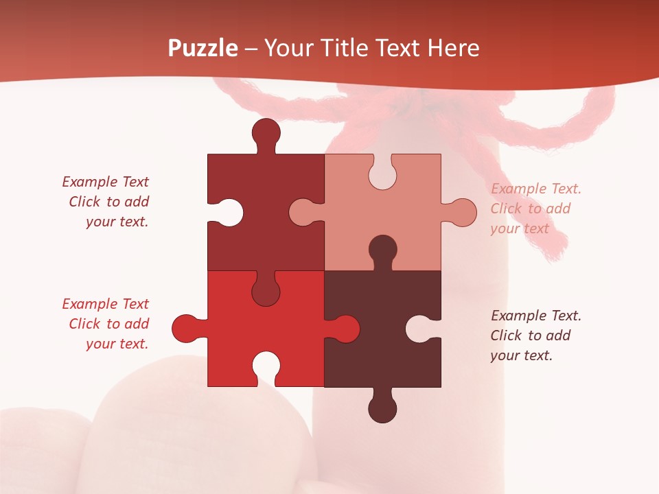 A Person Holding A Finger With A Red Bow On It PowerPoint Template