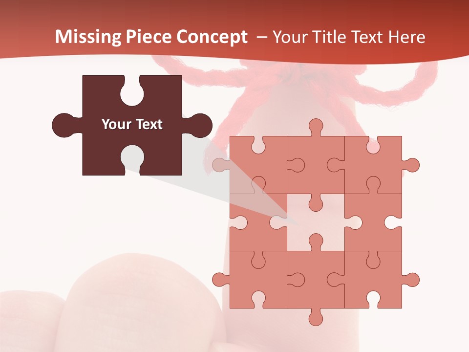 A Person Holding A Finger With A Red Bow On It PowerPoint Template