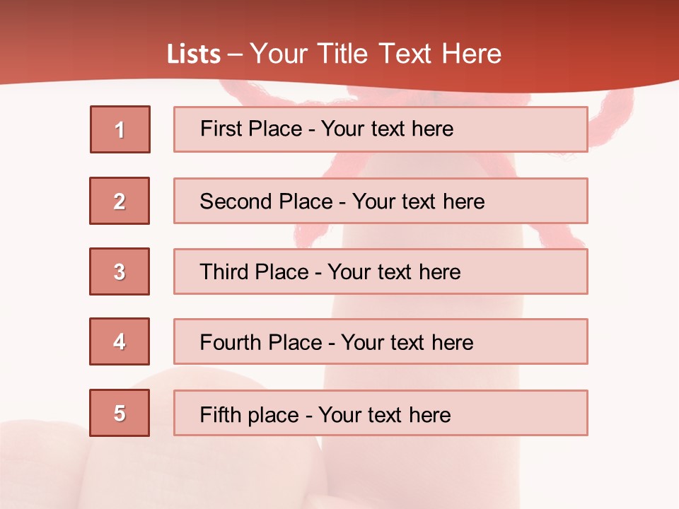 A Person Holding A Finger With A Red Bow On It PowerPoint Template