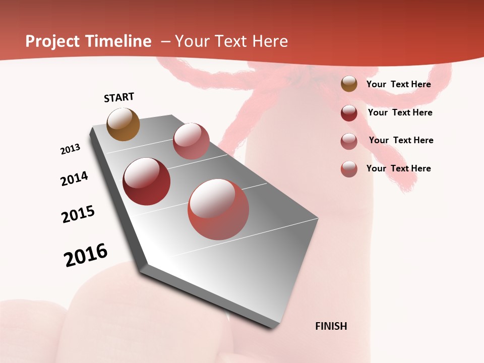 A Person Holding A Finger With A Red Bow On It PowerPoint Template