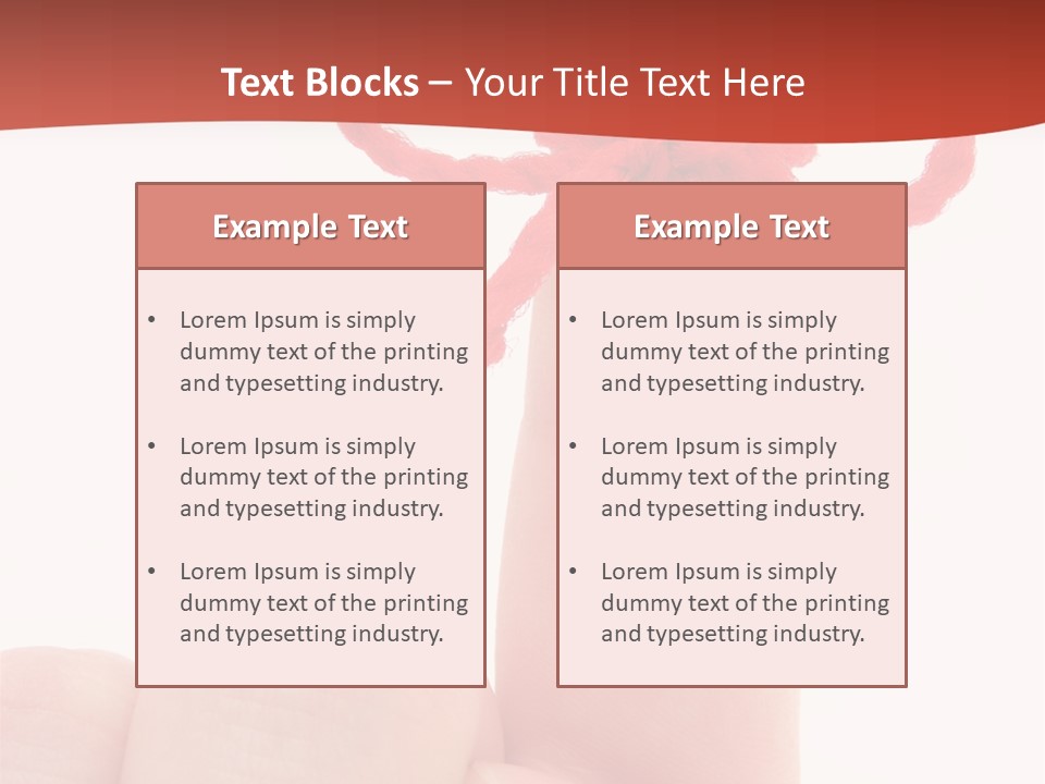A Person Holding A Finger With A Red Bow On It PowerPoint Template