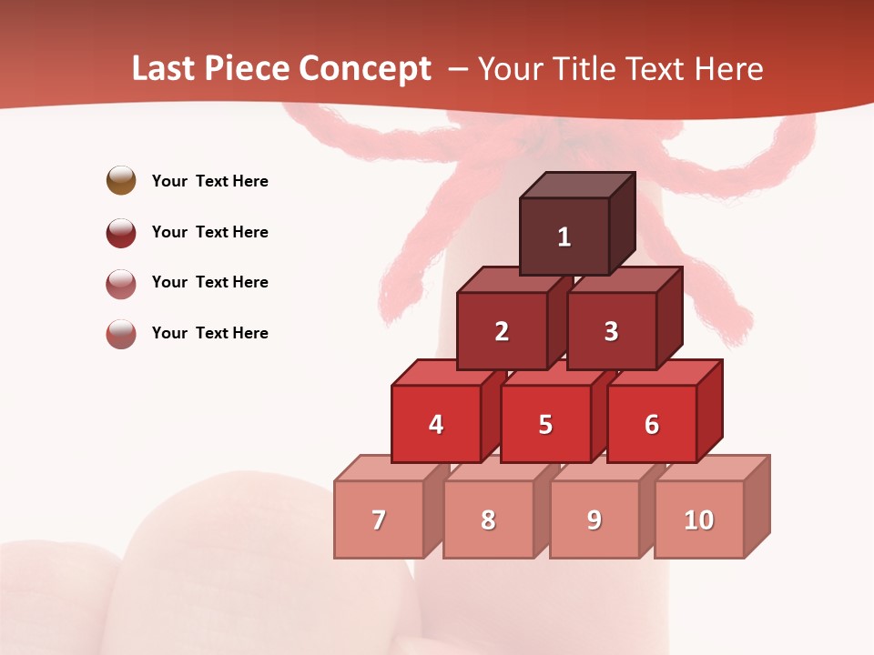 A Person Holding A Finger With A Red Bow On It PowerPoint Template