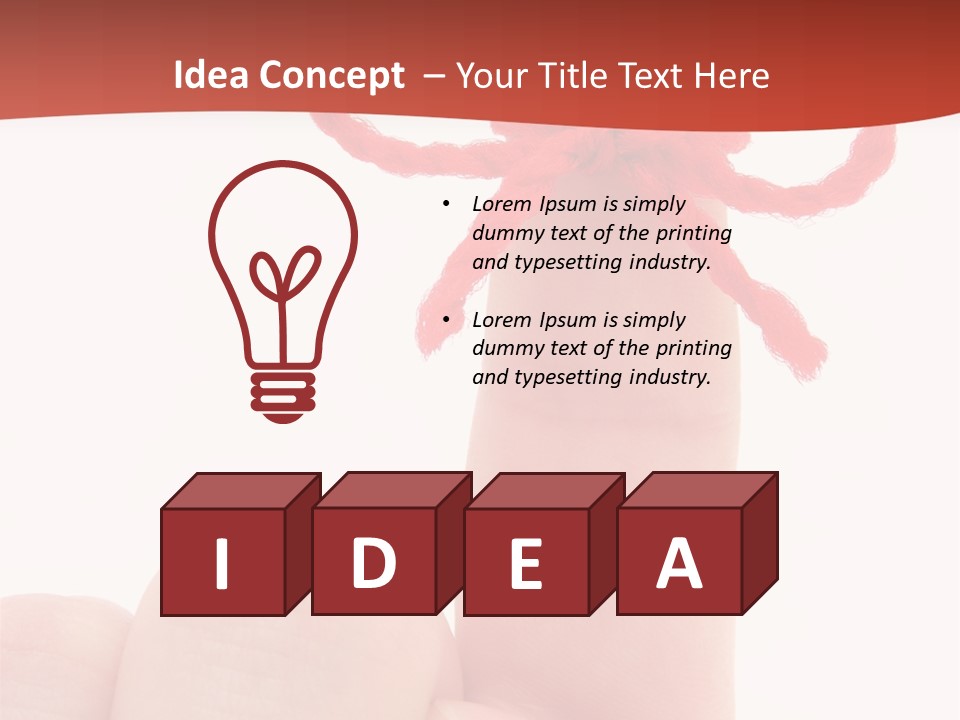 A Person Holding A Finger With A Red Bow On It PowerPoint Template
