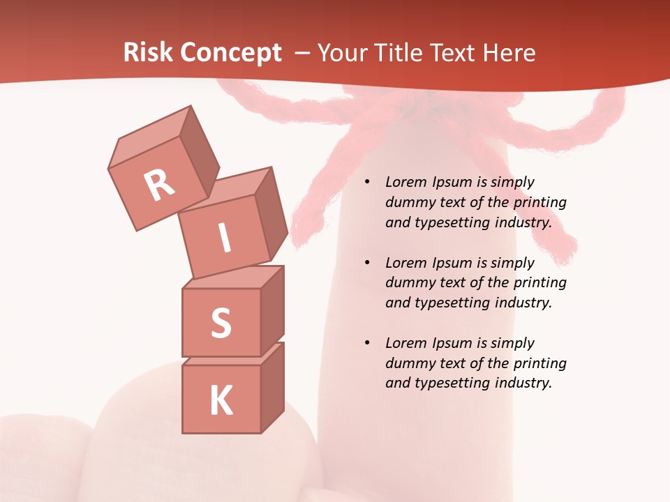 A Person Holding A Finger With A Red Bow On It PowerPoint Template