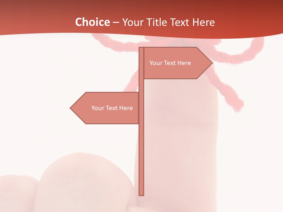 A Person Holding A Finger With A Red Bow On It PowerPoint Template