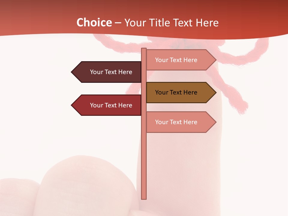 A Person Holding A Finger With A Red Bow On It PowerPoint Template
