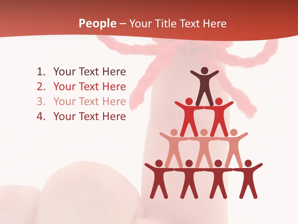A Person Holding A Finger With A Red Bow On It PowerPoint Template
