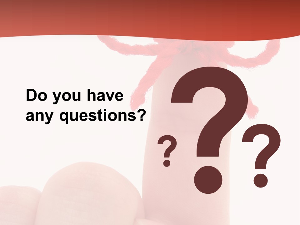 A Person Holding A Finger With A Red Bow On It PowerPoint Template