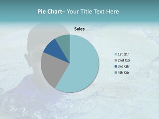 Cute Boy Swimming In Pool Wearing Blue Shirt And Goggles PowerPoint Template