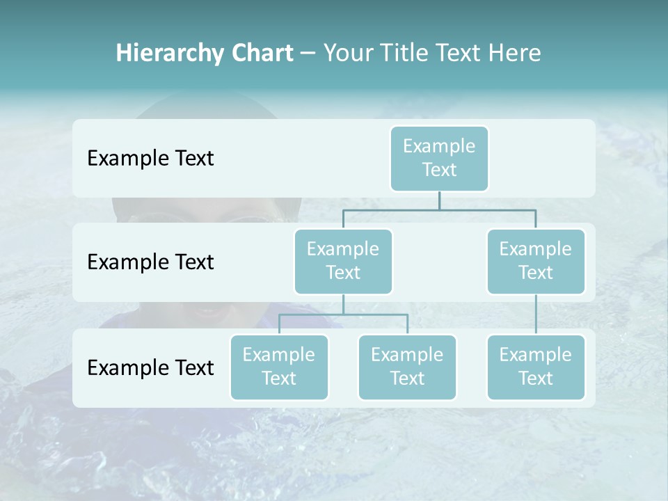 Cute Boy Swimming In Pool Wearing Blue Shirt And Goggles PowerPoint Template