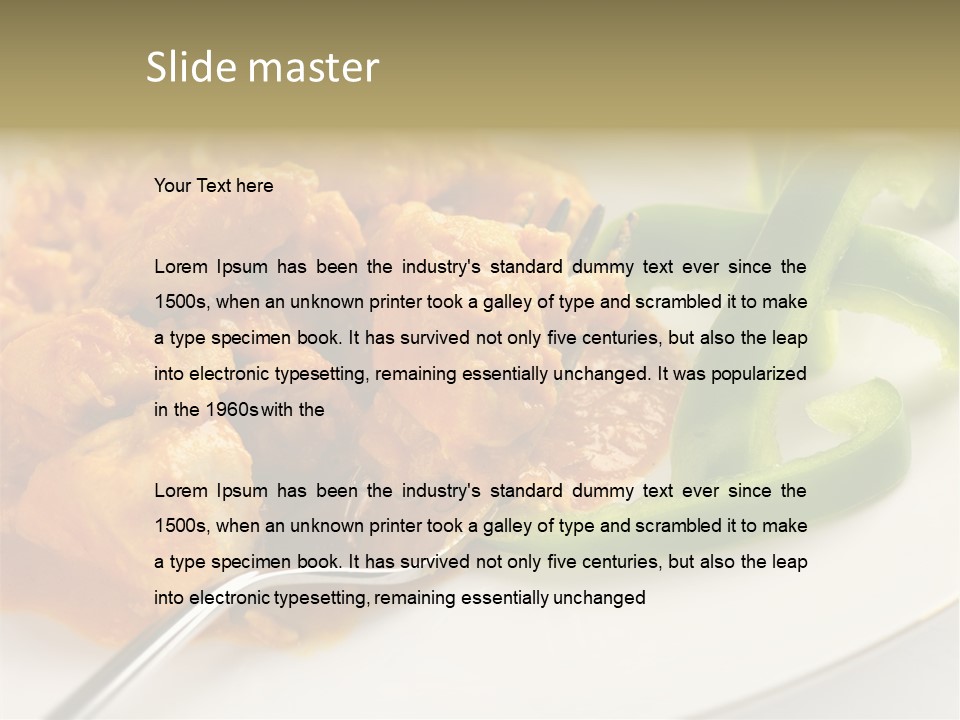 Thai Peanut Chicken Curry With Sliced Green Peppers PowerPoint Template