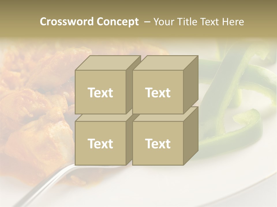 Thai Peanut Chicken Curry With Sliced Green Peppers PowerPoint Template