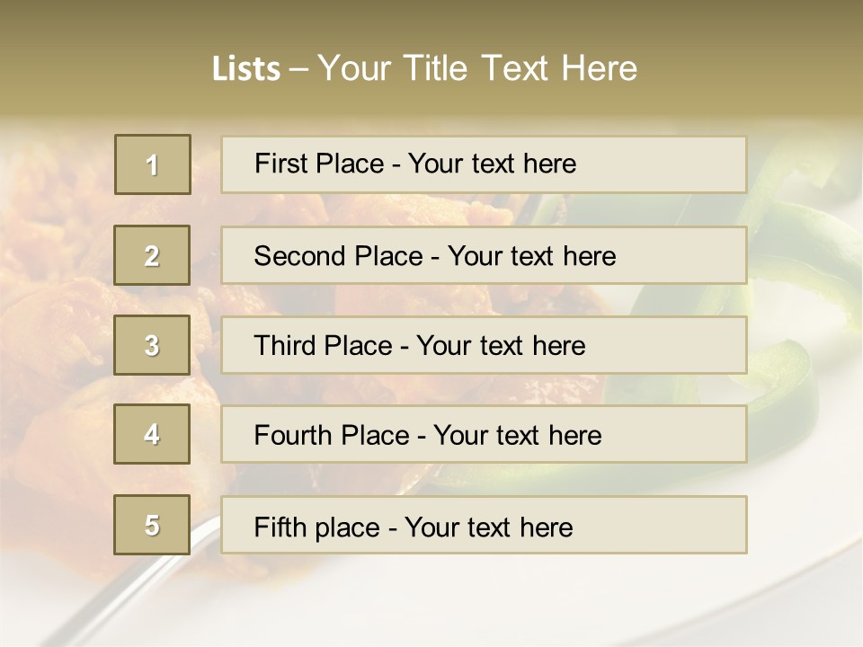 Thai Peanut Chicken Curry With Sliced Green Peppers PowerPoint Template