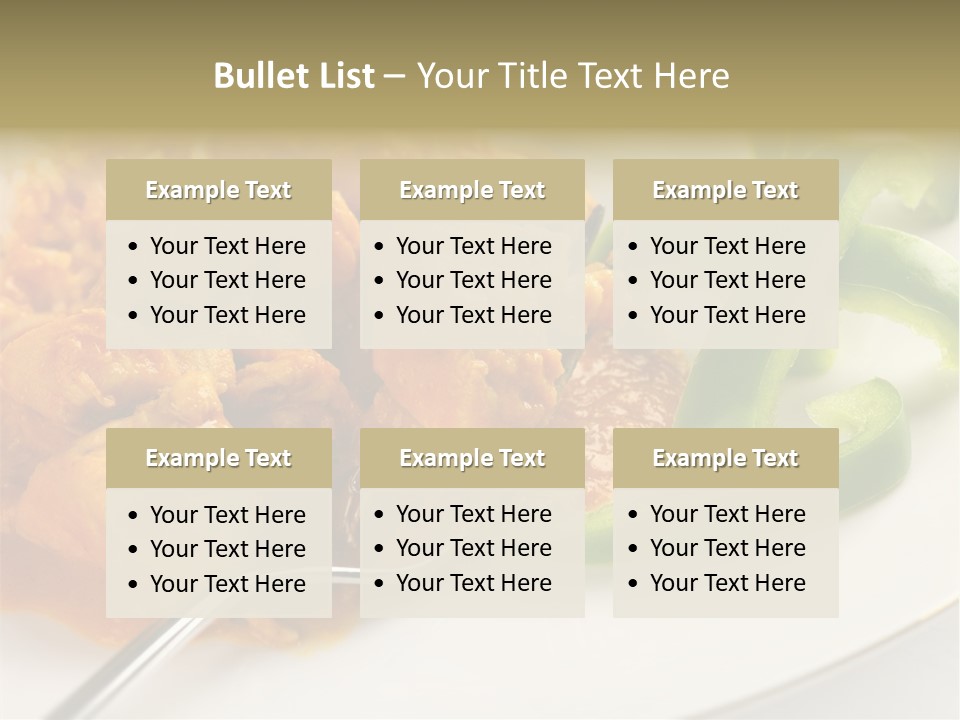 Thai Peanut Chicken Curry With Sliced Green Peppers PowerPoint Template