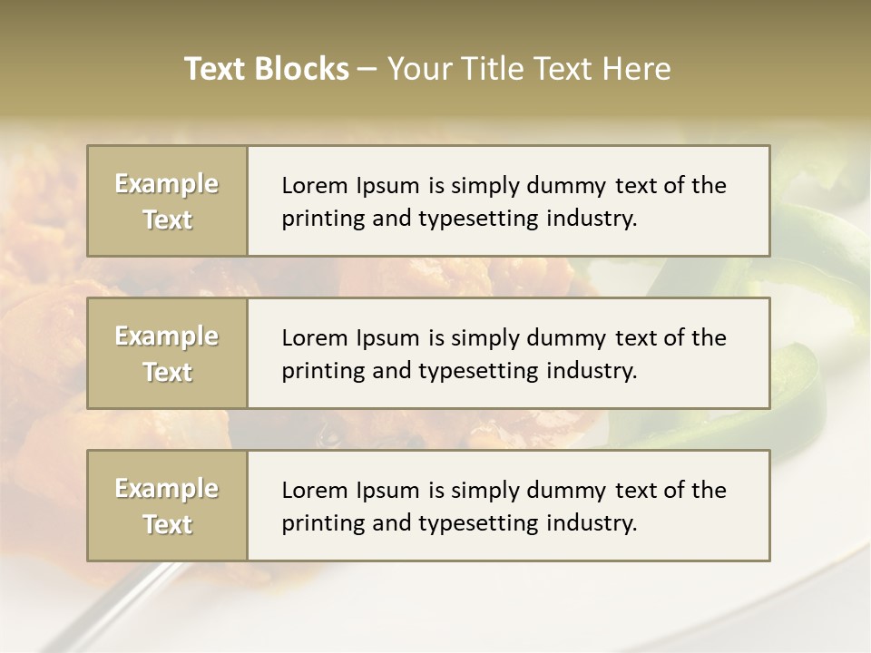Thai Peanut Chicken Curry With Sliced Green Peppers PowerPoint Template