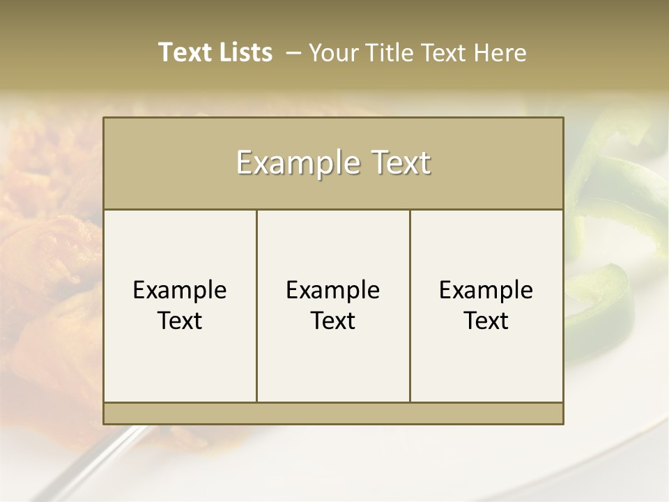 Thai Peanut Chicken Curry With Sliced Green Peppers PowerPoint Template