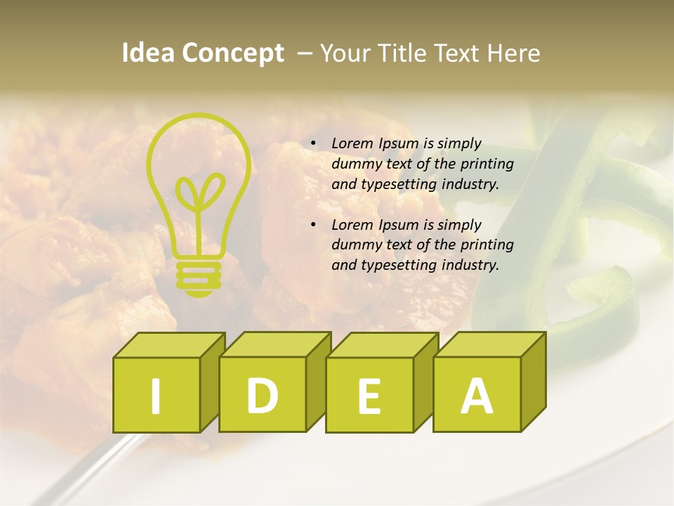 Thai Peanut Chicken Curry With Sliced Green Peppers PowerPoint Template