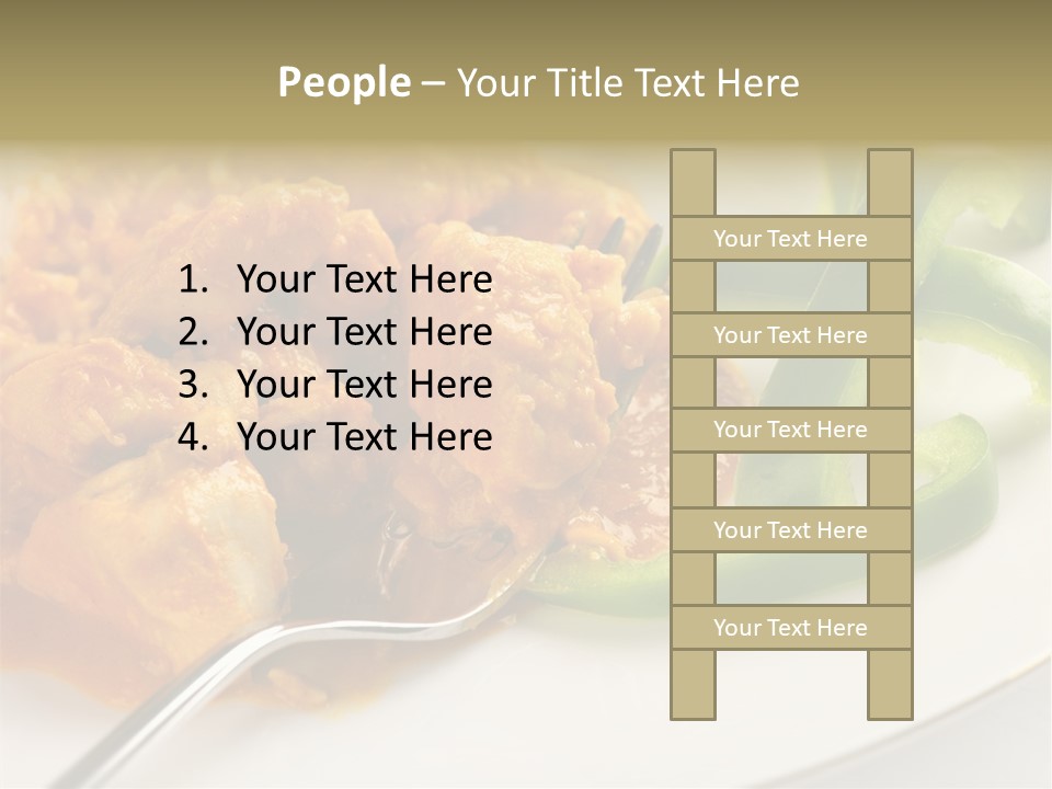 Thai Peanut Chicken Curry With Sliced Green Peppers PowerPoint Template