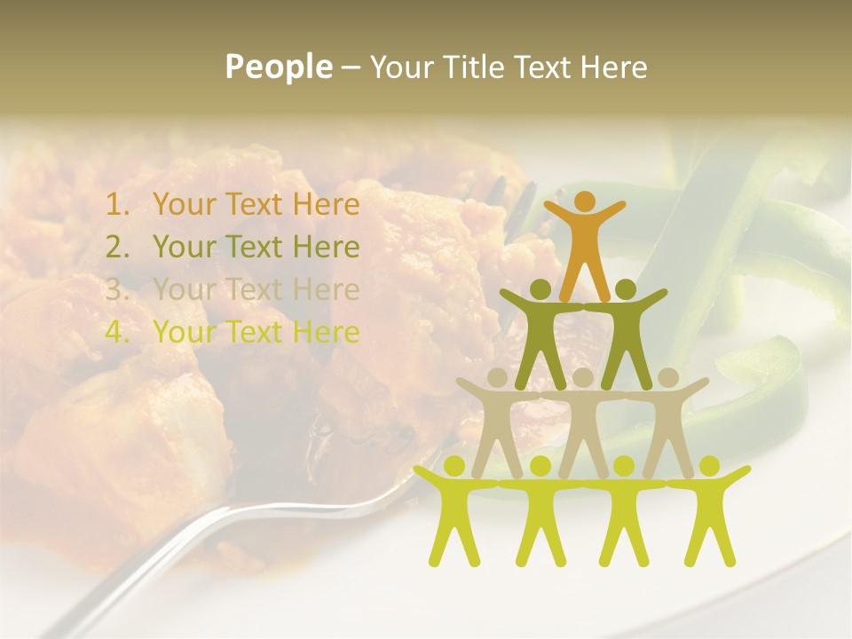 Thai Peanut Chicken Curry With Sliced Green Peppers PowerPoint Template