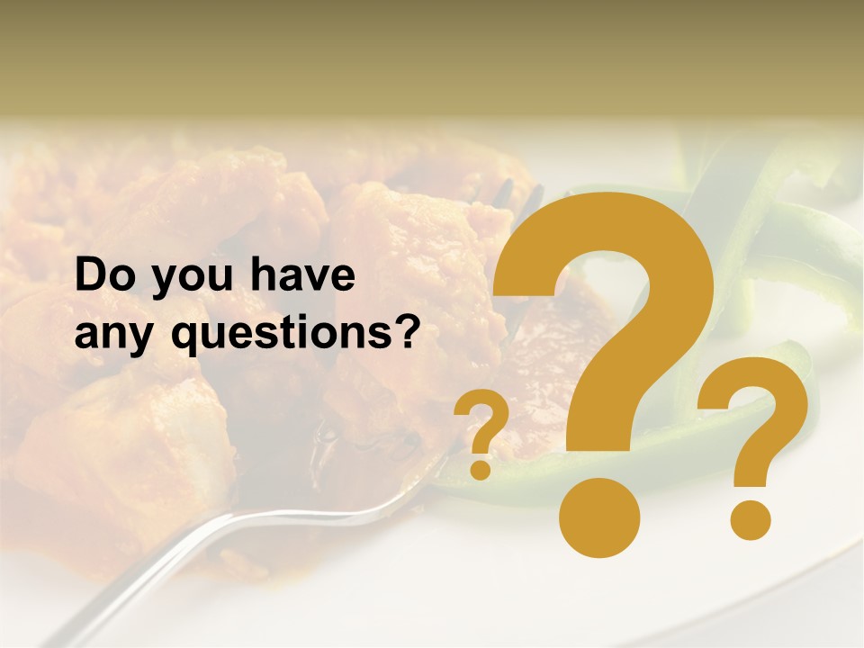 Thai Peanut Chicken Curry With Sliced Green Peppers PowerPoint Template