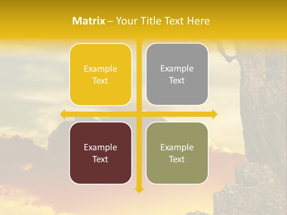 Girl Climbing On The Rock On Sunset Background PowerPoint Template