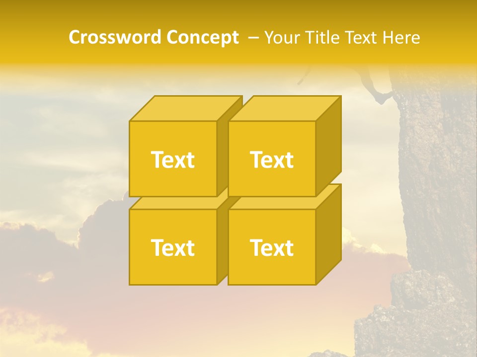 Girl Climbing On The Rock On Sunset Background PowerPoint Template