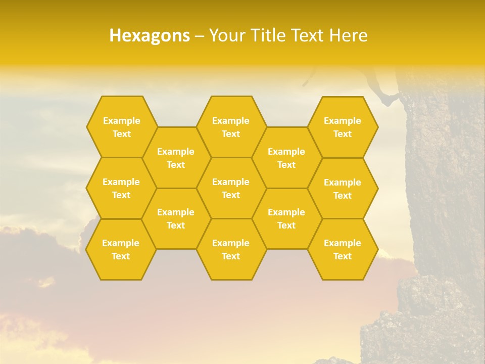 Girl Climbing On The Rock On Sunset Background PowerPoint Template