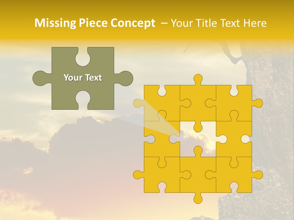 Girl Climbing On The Rock On Sunset Background PowerPoint Template