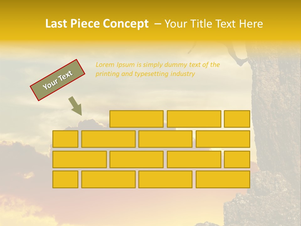 Girl Climbing On The Rock On Sunset Background PowerPoint Template