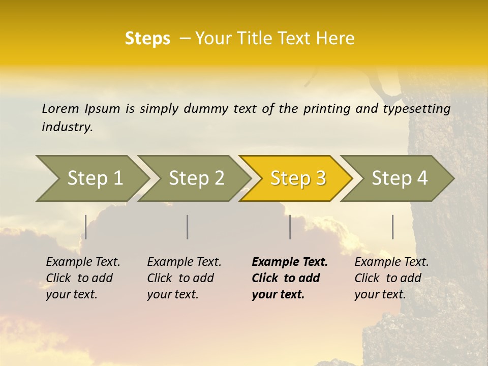 Girl Climbing On The Rock On Sunset Background PowerPoint Template