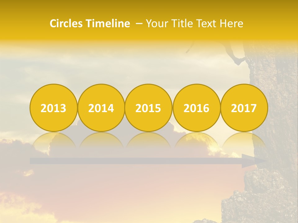 Girl Climbing On The Rock On Sunset Background PowerPoint Template