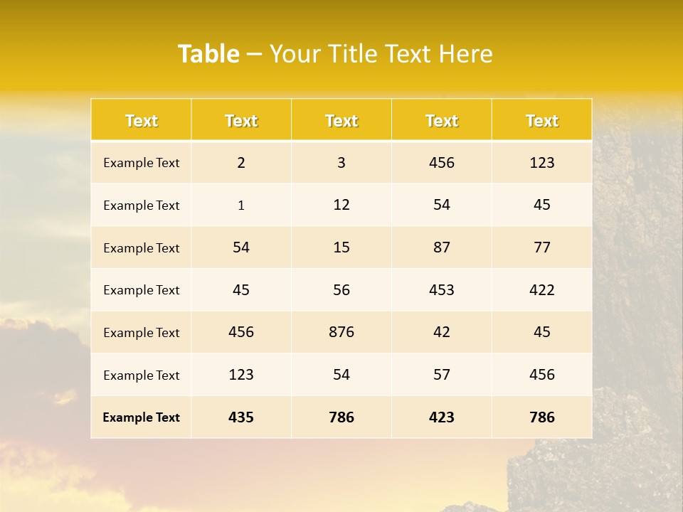 Girl Climbing On The Rock On Sunset Background PowerPoint Template