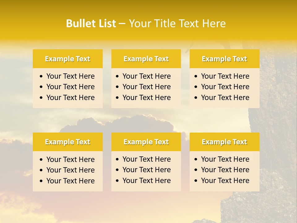 Girl Climbing On The Rock On Sunset Background PowerPoint Template